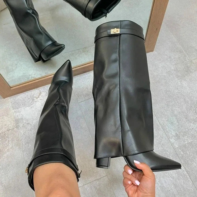 Elegant Pointed Knee-High Boots™